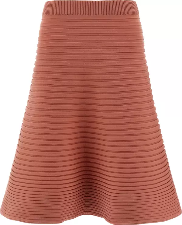 Multicolor Polyester Midi Skirt