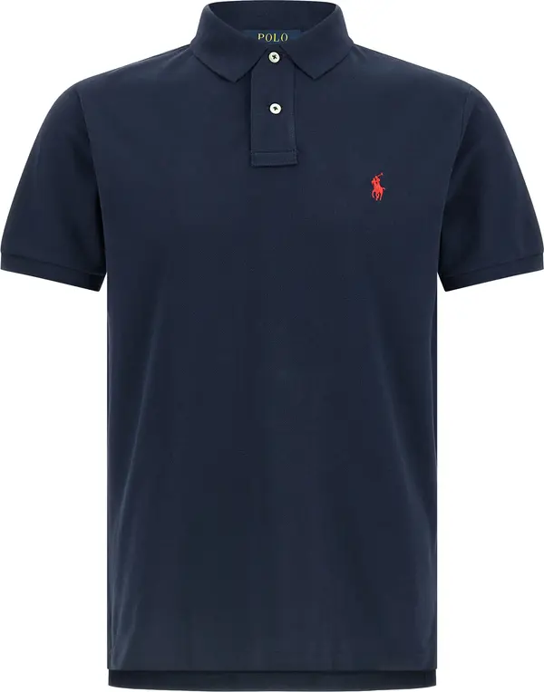 Blue Cotton Polo Shirt