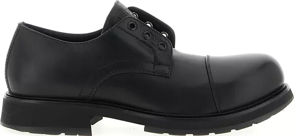 Black Bull Skin Slip-On Loafers