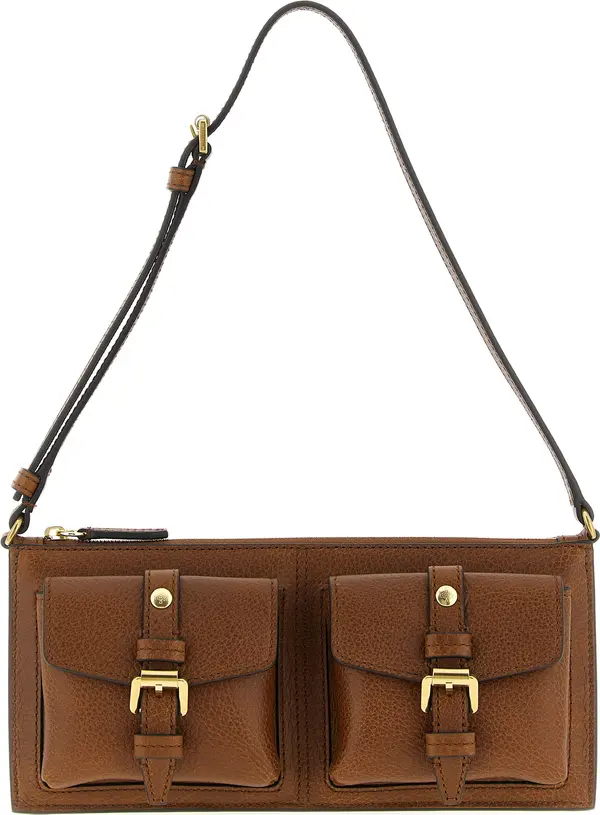 Brown Calfskin Shoulder Bag