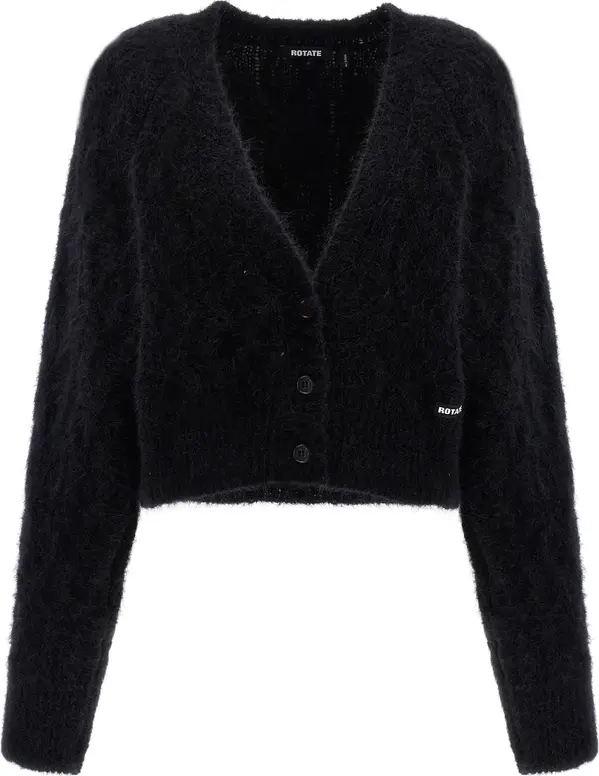 Black Alpaca Leather Cardigan