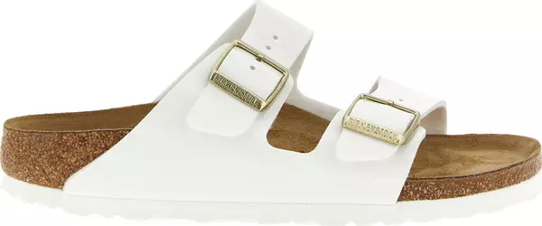 White Artificial Leather Slides