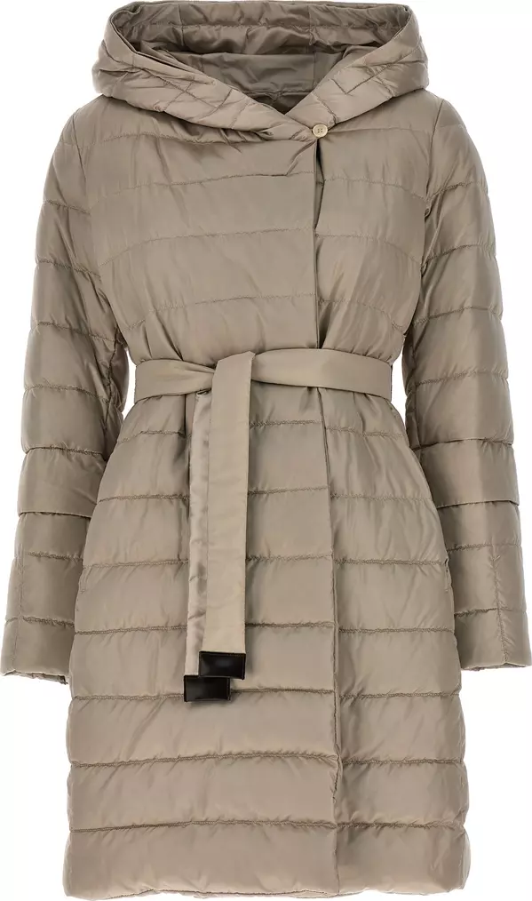 Beige Polyamide Full-Length Jacket