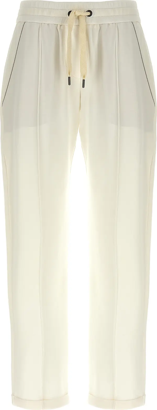 White Cotton Joggers (Workout Pants)