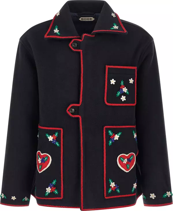 Blue Wool Full-Length Jacket