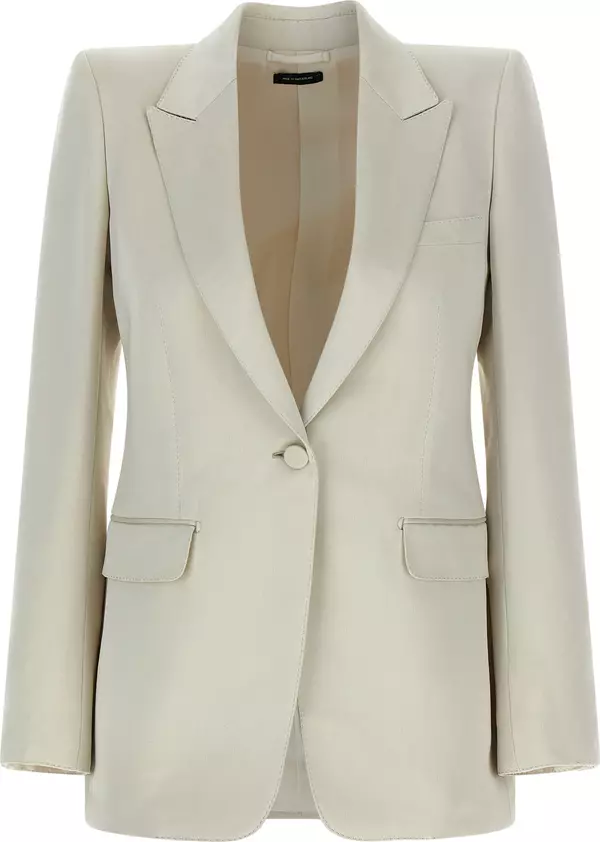 Beige Cotton Blazer