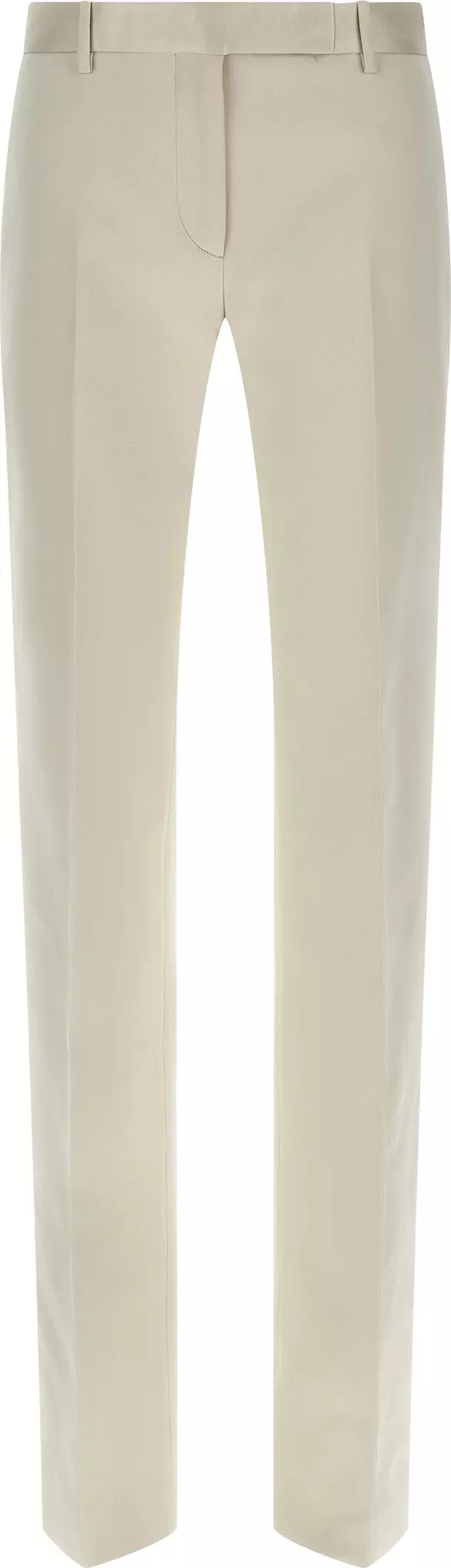 Beige Cotton Dress Pants