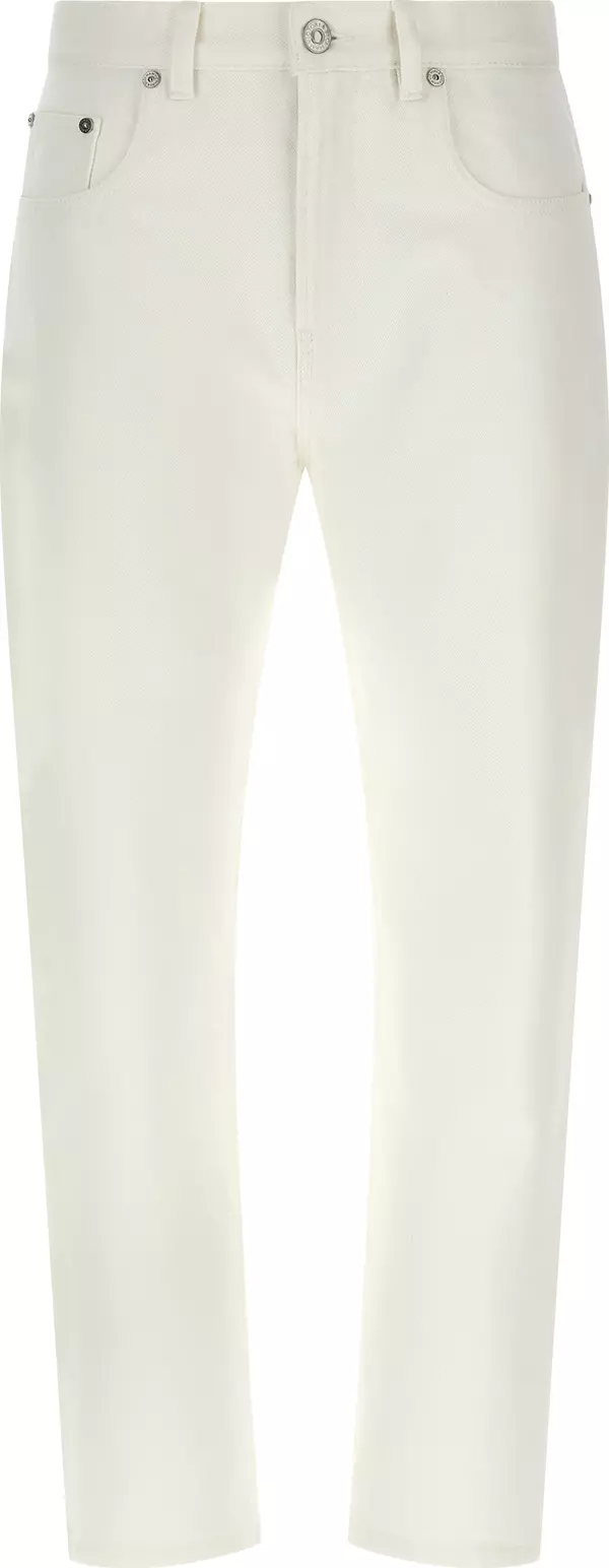 White Cotton High-Waisted Jean