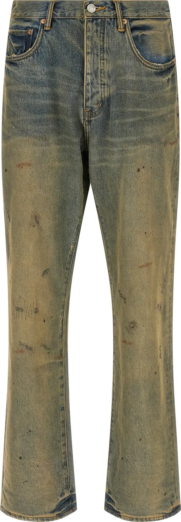 Bicolor Cotton Straight-Leg Jeans