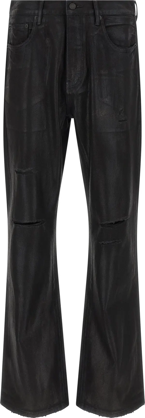 Black Cotton Flared Jeans