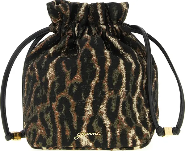 Brown Polyester Clutch Bag