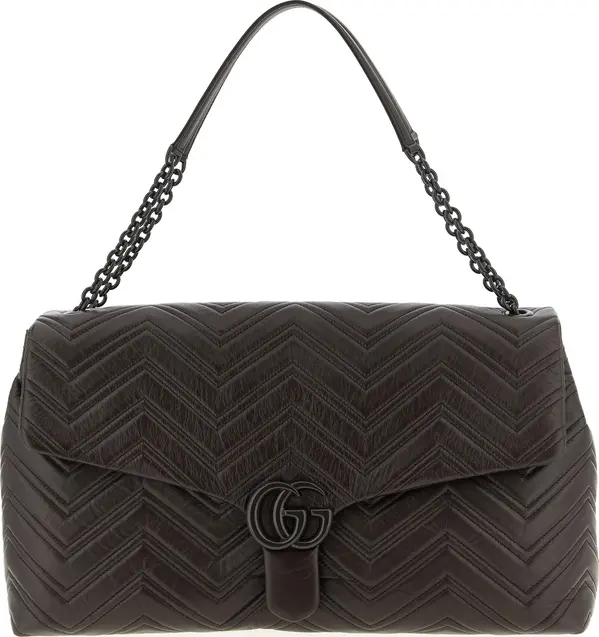 Brown Calfskin Shoulder Bag