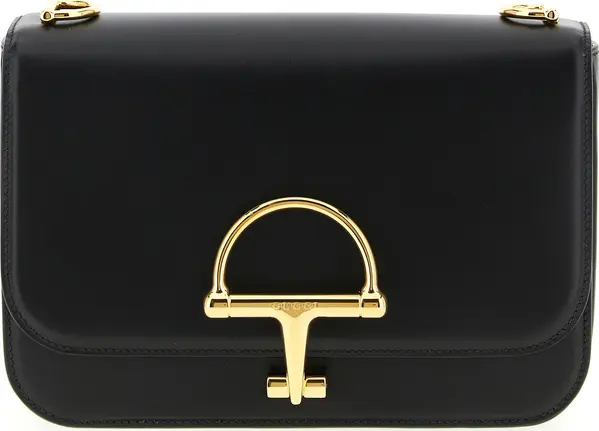 Black Calfskin Shoulder Bag