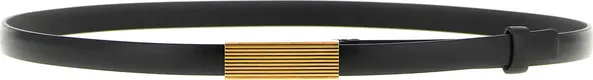 Black Calfskin Thin Belt