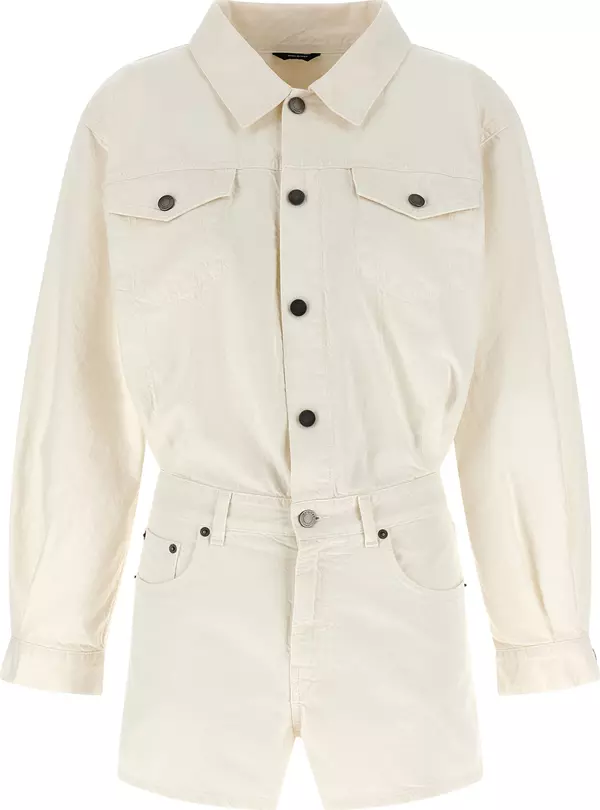 White Cotton Rompers