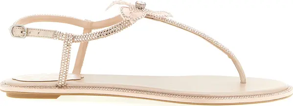Multicolor Glass Flat Sandals