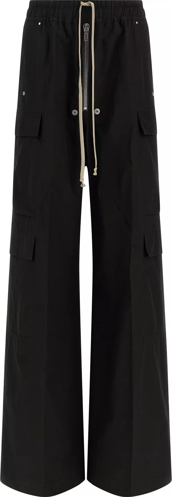 Black Cotton Cargo Pants