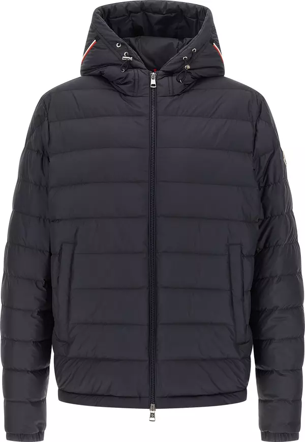 Blue Polyester Full-Length Jacket