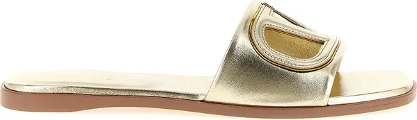 Gold Calfskin Slides