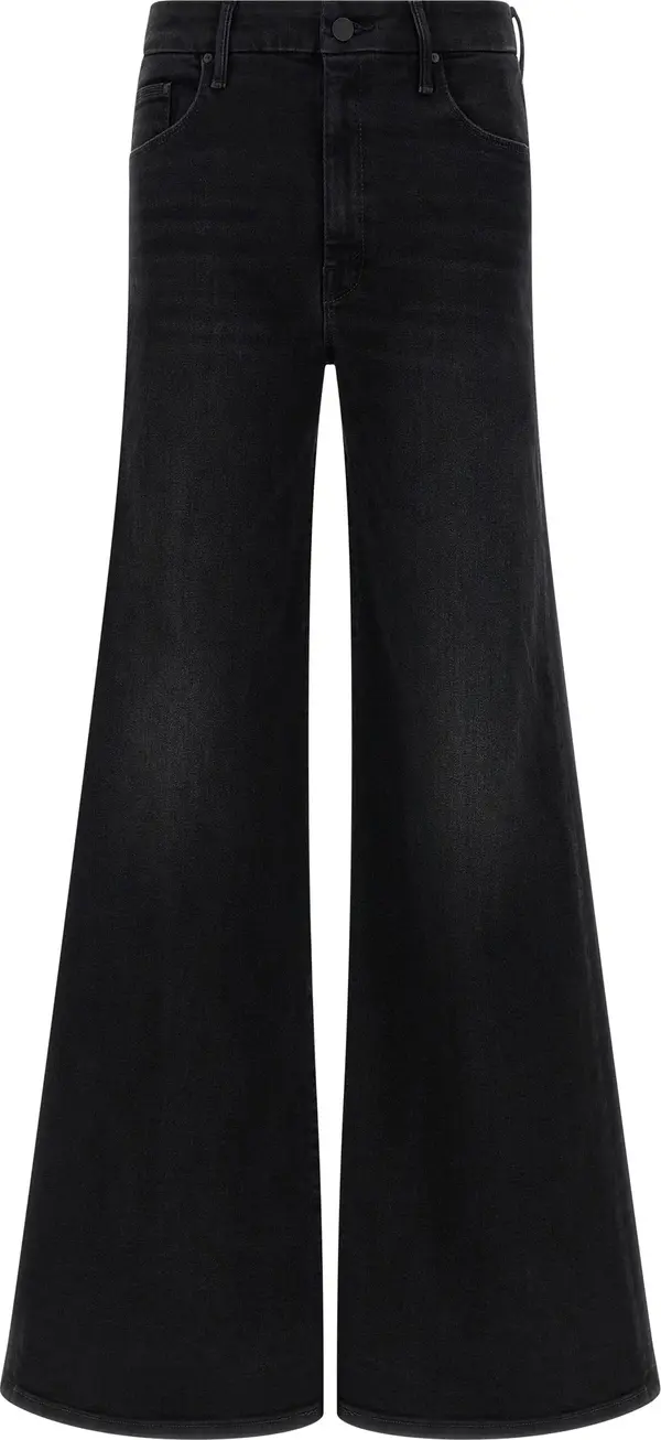 Black Cotton Flared Jeans