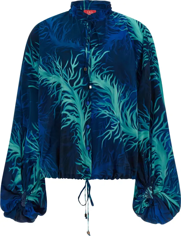 Blue Silk Blouse