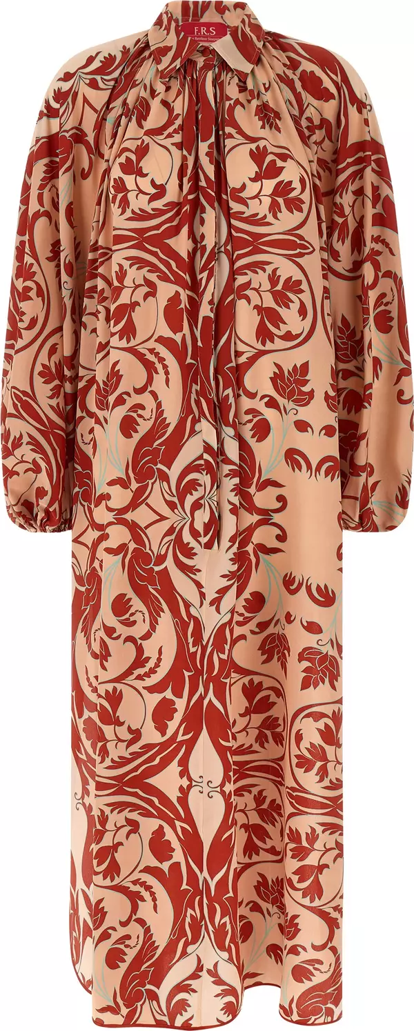 Multicolor Silk Long Dress