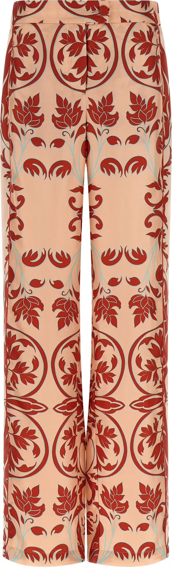 Multicolor Silk Casual Pants