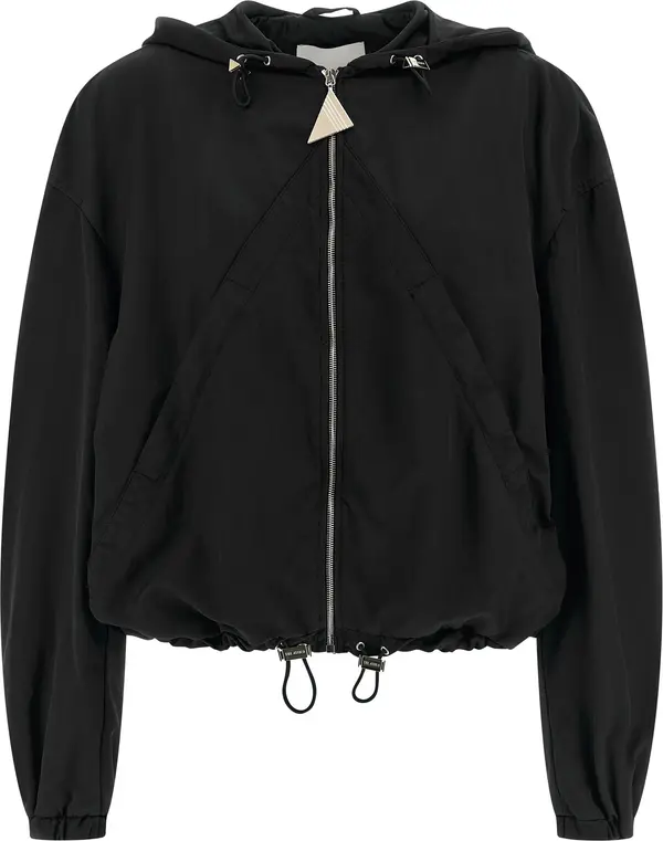 Black Polyester Bomber