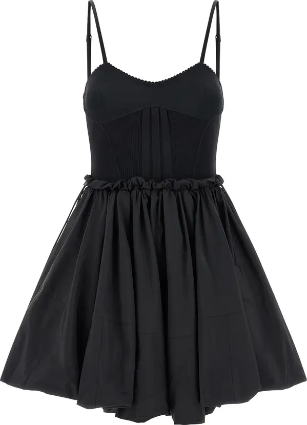 Black Polyamide Short Dress