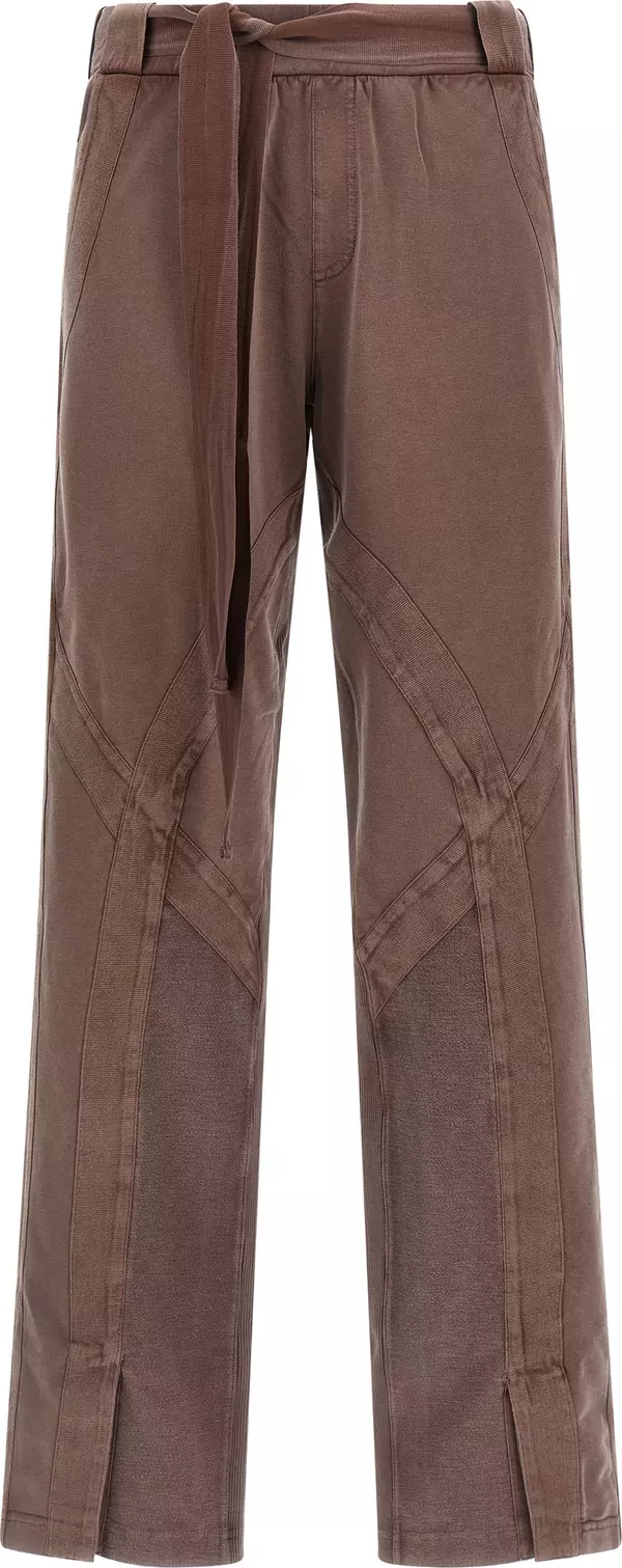Brown Cotton Casual Pants
