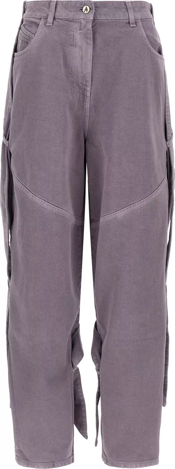 Purple Cotton Cargo Pants