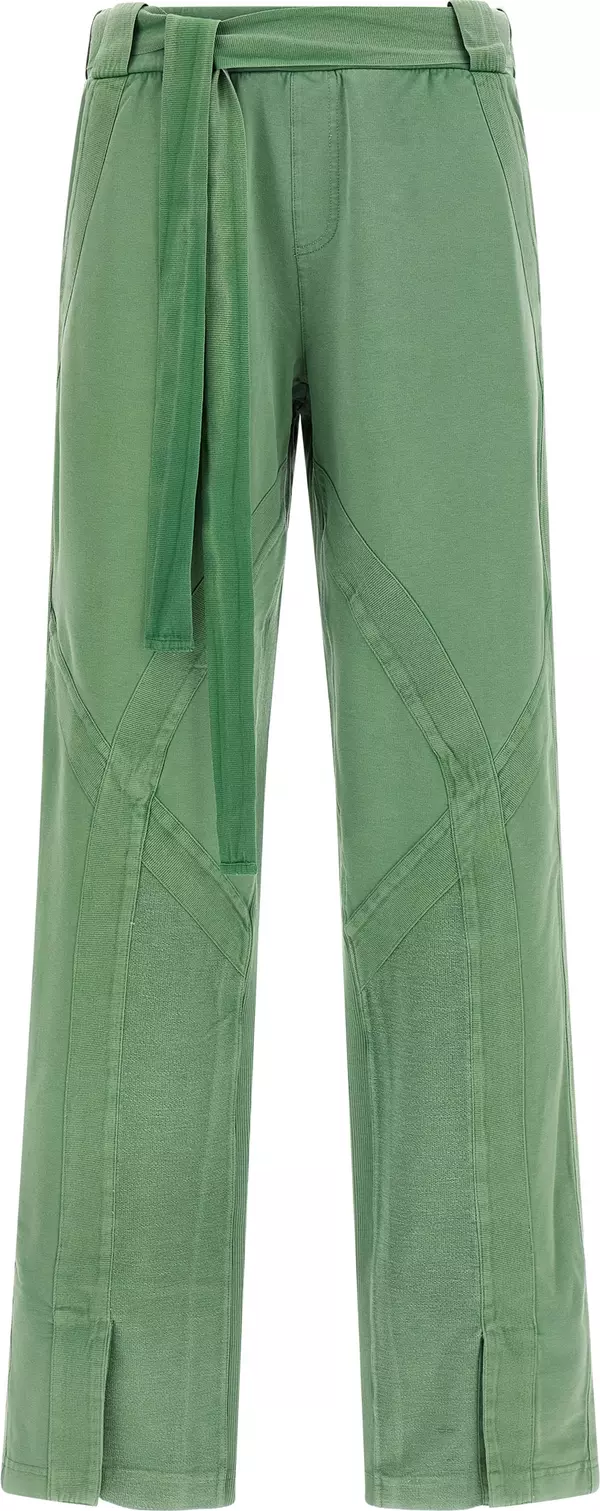 Bicolor Cotton Casual Pants