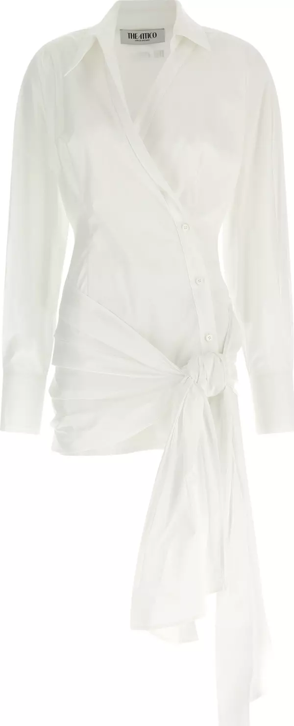 White Cotton Short Dress
