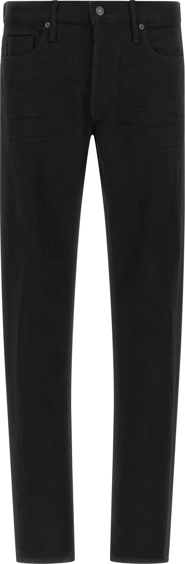 Black Cotton Straight-Leg Jeans