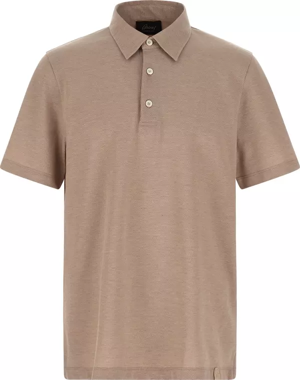 Beige Cotton Polo Shirt