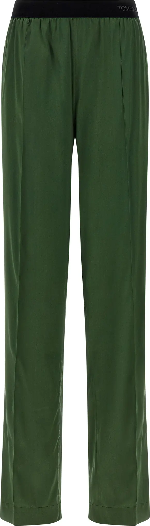Bicolor Silk Casual Pants