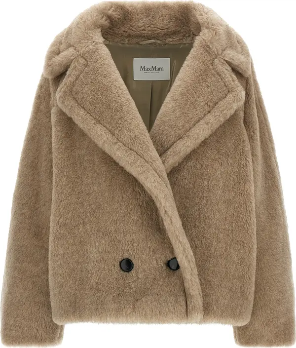 Beige Alpaca Leather Coat