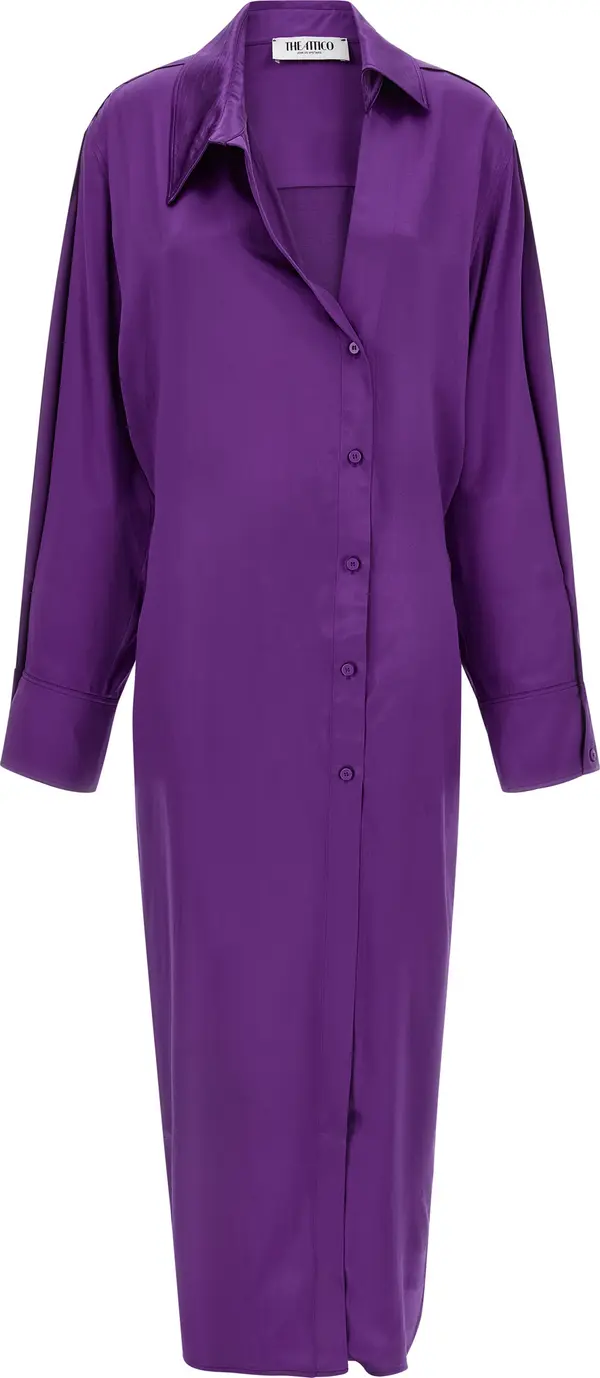 Purple Rayon Midi Dress