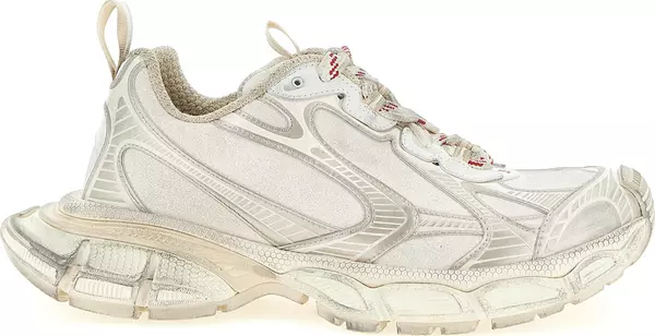 Silver Polyethylene Athletic Sneakers
