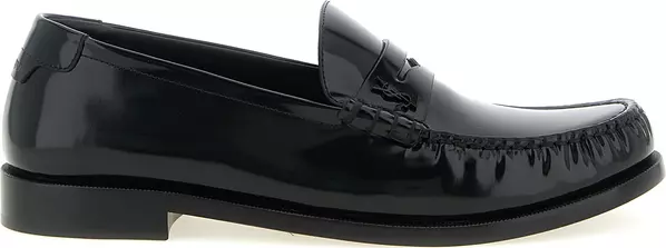 Black Calfskin Slip-On Loafers
