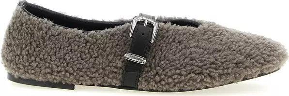 Gray Calfskin Ballet Flats
