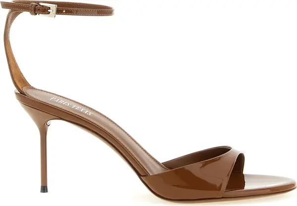 Brown Calfskin Stiletto Heel Sandals