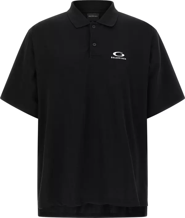Black Cotton Polo Shirt