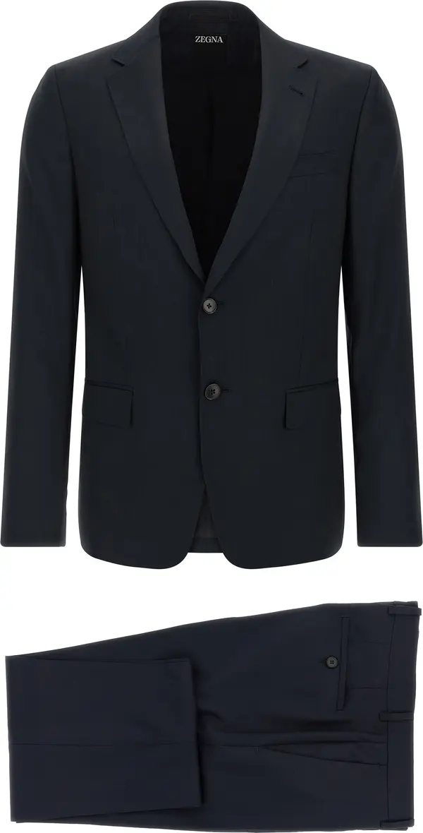 Blue Wool Two-Piece Suit