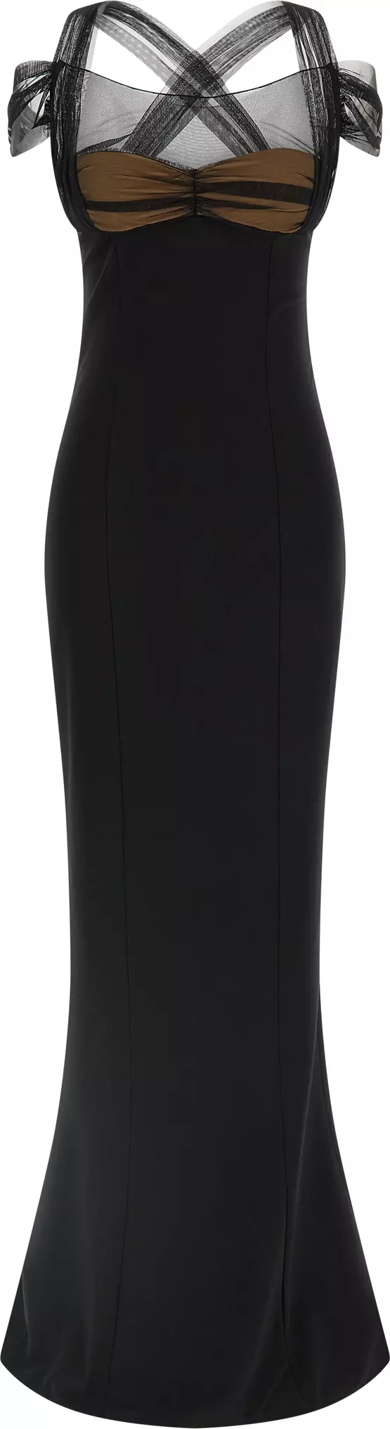 Black Viscose Long Dress