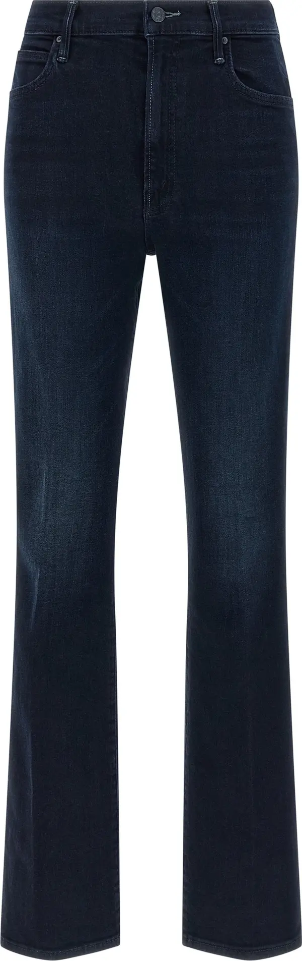 Blue Cotton Flared Jeans