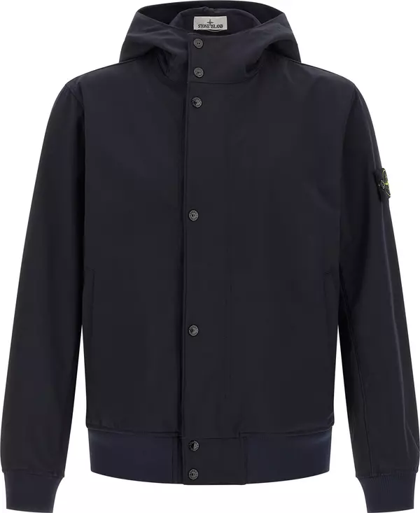Blue Polyester Shell Jacket