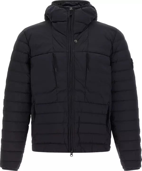 Blue Polyamide Full-Length Jacket