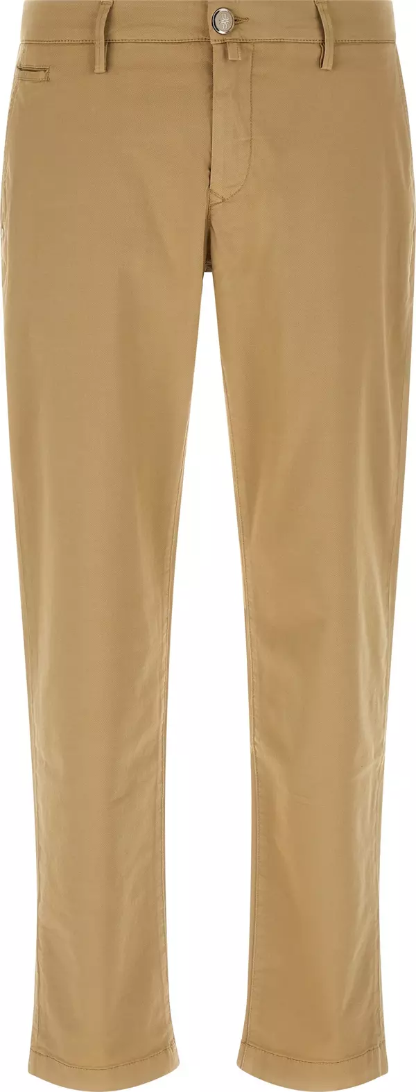 Beige Cotton Chino Pants
