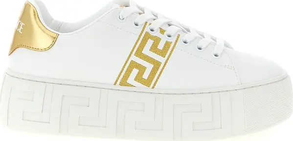 Gold Nylon Platform Sneakers